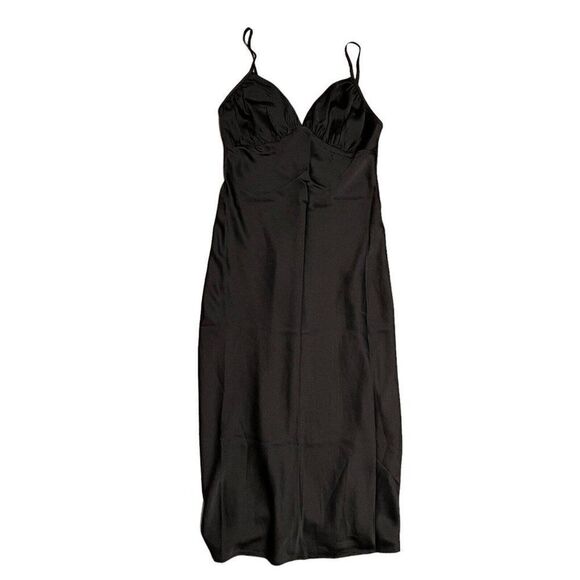 Abercrombie Fitch Dress Women’s S Black Satin Slip Silky Layer Sexy Date Night - Picture 1 of 8